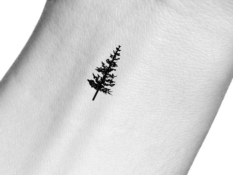 Pine Tattoo, Left Arm Tattoos, Larch Tree, Heart Temporary Tattoos, Pine Tree Tattoo, Vegan Tattoo, Ponderosa Pine, Custom Tattoo Design, Name Tattoo