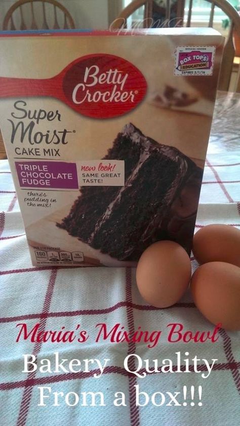 Betty Crocker Cake Mix Recipes, Chocolate Box Cake, Bakery Style Cake, Betty Crocker Cake Mix, Box Cake Recipes, Betty Crocker Cake, Boxed Cake Mixes Recipes, Cake Hacks, Dessert Aux Fruits