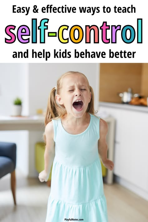 Discover the best ways to teach children how to control their emotions and behaviors using easy self-control activities and resources that will develop their social-emotional skills! Self Control Activities For Preschoolers, Self Control Activities, How To Control Emotions, Child Behavior, Big Emotions, Emotional Child, How To Teach Kids, Parenting Tools, Parenting Help