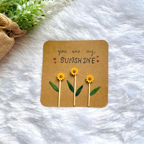 Gift some cute cards to one who is your sunshine🌻🌻 #cutecards #handmadecards #cardsforher #youaremysunshine #sunflowercard Handmade Postcards Ideas, Greeting Cards For Teachers, Cute Postcard, Ashi Singh, Sunflower Cards, Easy Love Drawings, Mini Cards, Teacher Cards, Diy Crafts For Gifts