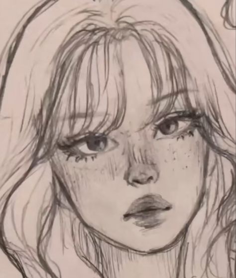 Drawing Ideas Human Face, Sketch Book Eyes, Things To Draw On A Whiteboard, Cute Art Sketches, Girl Drawing Aesthetic, Female Face Sketch, Face Drawing Ideas, Drawing Ideas Girl, Girls To Draw