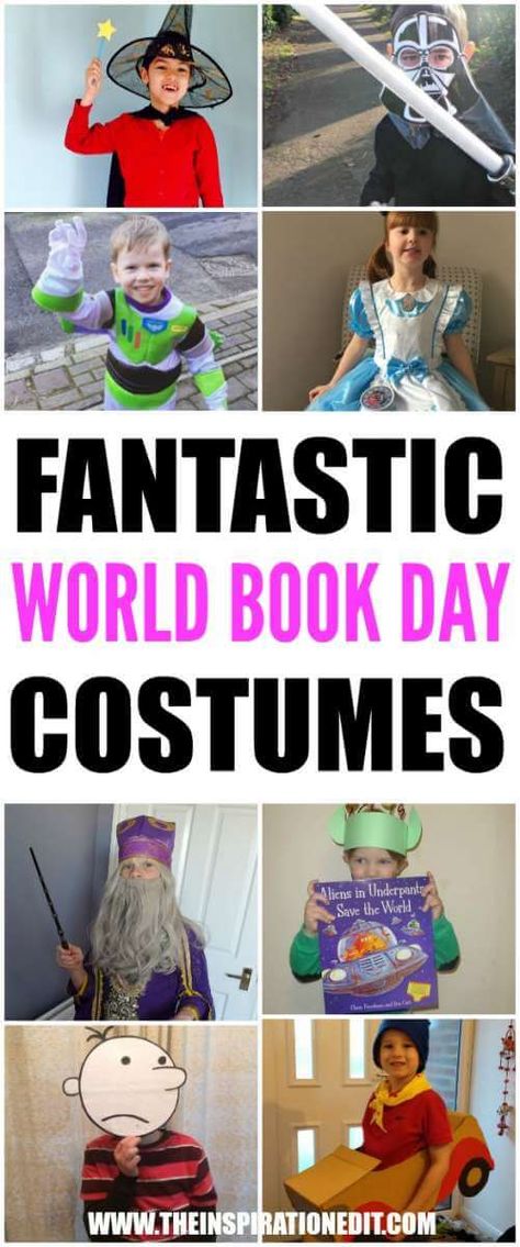 Every year we really enjoy celebrating World Book Day. Books have so much value and I especially love fun children’s books. I’ve always loved them and it’s wonderful to be able to read and share my love of reading with my daughter.  We have been thinking about what costume to create this year for World Book Day and with this in mind, I’m sharing some fantastic World book day costume ideas. I sure hope you enjoy these. #worldbookday #costumes #dressingup #book #education Fancy Dress Ideas For Kids, Kids Book Character Costumes, World Book Day Costume, Book Characters Dress Up, Dress Up For Boys, World Book Day Ideas, Fancy Dress Ideas, Book Character Day, Children's Book Characters