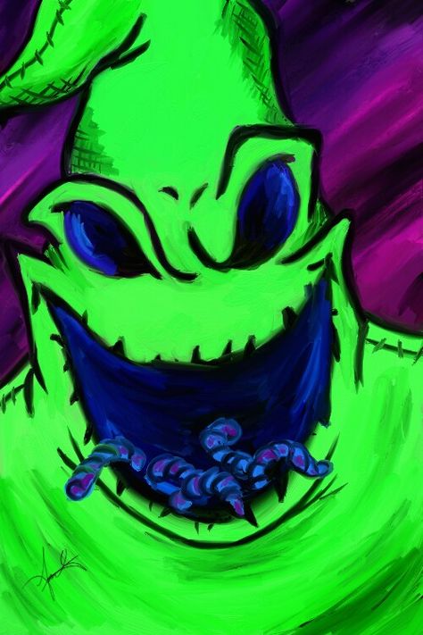 Digital Oogie Boogie via the ArtRage app Oogie Boogie Drawings, Oogie Boogie Art Drawing, Oogie Boogie Painting Ideas, Oogie Boogie Sublimation, Oggie Boogie Pumpkin Painting, Nightmare Before Christmas Painting Oogie Boogie, Oggy Boggy Nightmare Before Christmas, Oogie Boogie Background, Boogie Man Painting