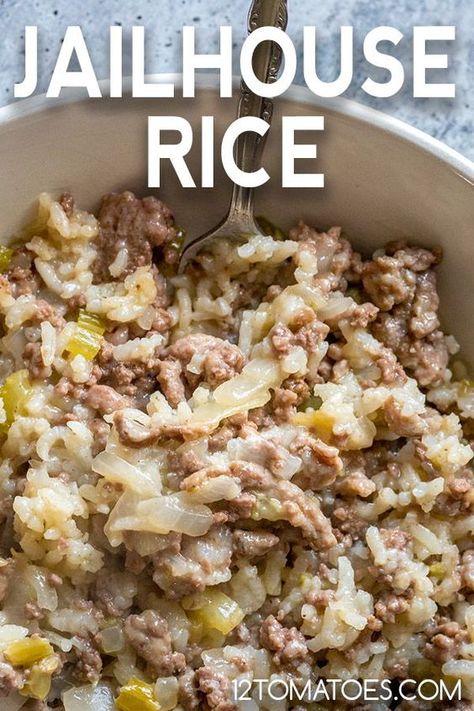 Jailhouse Rice, Rice Dishes Recipes, Easy Ground Beef Recipes, Rice Side Dish Recipes, Easy Ground Beef, Rice Side Dishes, Ground Beef Recipes Easy, Ground Beef Recipes For Dinner, Dinner Easy