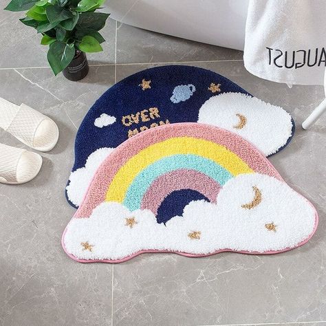 Playroom Mats, Cute Bath Mats, Geometric Cushions, Rainbow Sky, Party Clutch, Rainbow Cloud, Cloud Shapes, Entrance Mat, Table Pads