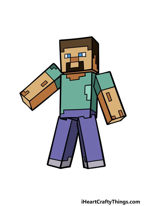 How to Draw Steve From Minecraft – A Step by Step Guide Minecraft Drawings Easy, How To Draw Steve, Steve From Minecraft, Minecraft Cookies, Drawing History, Minecraft Sheep, Sheep Drawing, Procedural Generation, Computer Drawing