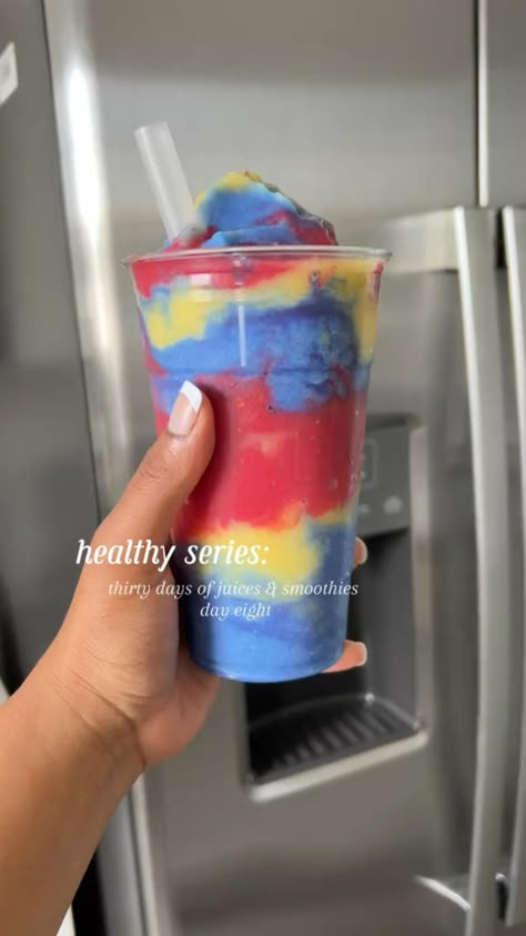 Follow for More | #healthy #recipes #spring #summer #smoothie #healthyliving #wellness #delicious #holistichealth Nice Smoothie Recipes, Smoothie Recipes For Summer, Healthy Kids Smoothies Recipes, Cute Smoothie Cups, Healthy Refreshing Drinks Recipes, Erwin Smoothies, Pool Day Recipes, Healthy Slushie Recipe, Fun Smoothie Recipes