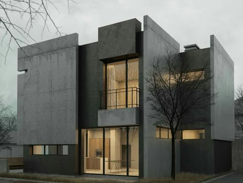 Cement House Design, Brutalist House, Villa Exterior Design, Brutalism Architecture, Facade Cladding, Small House Elevation Design, Architecture Model House, Minimal House Design, Apartment Architecture