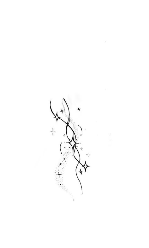 Star Wrap Around Tattoo, Tempory Tattoo, Dreamy Tattoo Ideas, Horizontal Tattoo Ideas, Cyberciligism Tattoo, Tato Minimal, Small Girly Tattoos, Star Tattoo Designs, Handpoke Tattoo