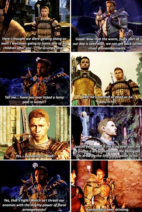 Dragon Age: Origins. Some of Alistair's best lines. DONT LIE YOU SANG THAT LAST ONE!!! Somebodyyy's been drINNKIIInggg XD Alastair Dragon Age, Alistair X Warden, Alistair Dragon Age, Dragon Age Alistair X Warden, Dragon Age Warden Cousland, Dragon Age Origins Alistair, Dragon Age Alistair, Alistair Theirin, Dragon Age Inquisition Memes