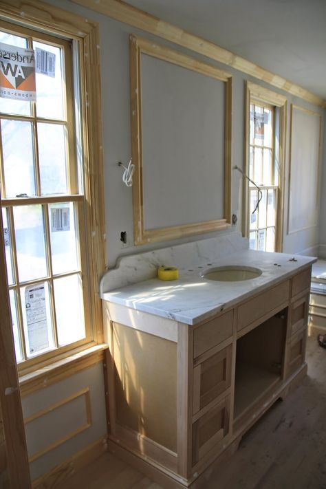 Marble Backsplash Bathroom, Vanity Backsplash, Jenny Steffens Hobick, Home Entertaining, Stone Backsplash, Marble Backsplash, Bathroom Backsplash, Because I Can, Tiny Bathroom