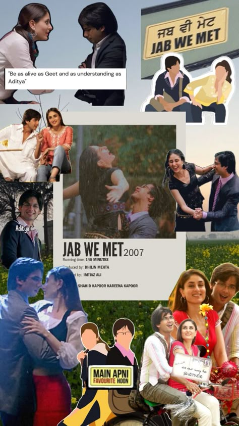 Shahid Kapoor and Kareena’s jab we met movie Jab We Met, Romcom Movies, Vintage Bollywood Aesthetic, 90s Bollywood Aesthetic, Pretty Movie, Graphic Design Infographic, Favorite Movie Quotes, Bollywood Outfits, Shahid Kapoor