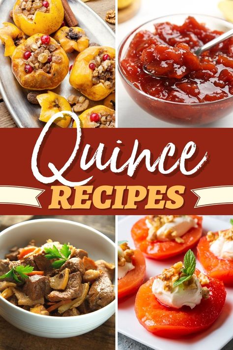 From jams and pancakes to pies and tarts, these quince recipes will tantalize your tastebuds. So get ready to fall in love with this delicious fruit! Quince Pie Recipe, Quince Fruit Recipes, Quince Apple Recipes, Quince Crumble, Quince Pie, Quince Tarte Tatin, Quince Fruit, Traditional French Desserts, Quince Recipes