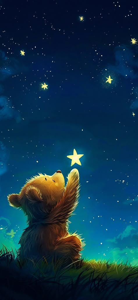 Good Night Disney Images, Goodnight Moon Wallpaper, Cute Goodnight Images, Good Night Animals, Goodnight Cute Images, Baby Dragon Art, Good Night Wallpaper, Whimsical Art Paintings, Good Night Flowers