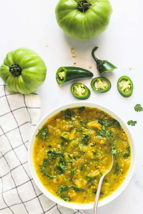 Green Tomato Chutney - Instant Pot - Ministry of Curry Green Tomatoes Recipes, Green Tomato Chutney Recipe, Vegetarian Chickpea Curry, Mixed Vegetable Casserole, Ministry Of Curry, Tomato Chutney Recipe, Chicken Recipe Air Fryer, Green Tomato Recipes, Tomato Curry