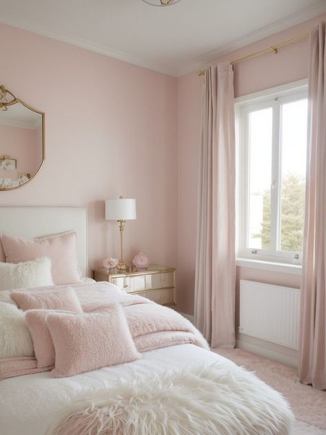 Light Pink Bedding, Pink Bedroom Accessories, Pink Bedroom Modern, Light Pink Rooms, Blush Pink Bedding, Cottagecore Living Room, Light Pink Bedrooms, Blush Pink Bedroom, Blush Bedroom