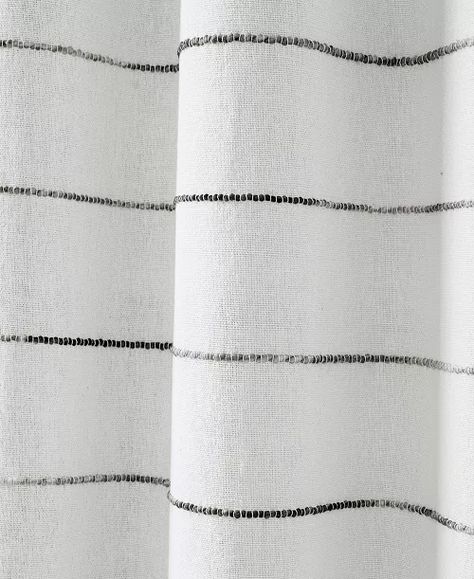 Teen Bathrooms, Cotton Shower Curtain, Striped Curtains, Stylish Curtains, Lush Decor, White Shower Curtain, Grey Panels, Grey Curtains, Recycled Polyester Fabric