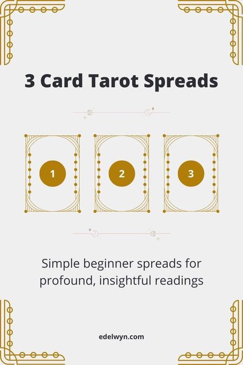 3 Card Tarot Spreads - Simple Beginner Spreads For Profound, Insightful Readings | Edelwyn 3 Card Tarot Spreads Beginners, Three Card Tarot Spread, 3 Card Tarot Spread, Tarot Practice, Love Tarot Spread, The Fool Tarot Card, Fool Tarot Card, The Fool Tarot, Vintage Tarot Cards