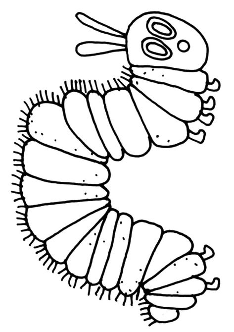 The Caterpillar Coloring Page Eric Carle Activities Preschool, Caterpillar Coloring Page, Very Hungry Caterpillar Printables, Eric Carle Crafts, Eric Carle Classroom, Eric Carle Art, Eric Carle Activities, The Very Hungry Caterpillar Activities, Hungry Caterpillar Craft