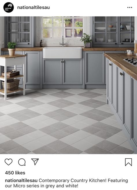 Grey And White Tile Floor Kitchen, Laundry Room Design Checkered Floor, Grey And White Tiles Kitchen, Grey And White Checkered Floor Kitchen, Tan And White Checkered Tile Floor, Check Floor Kitchen, Grey And White Checkerboard Floor, Green Cabinets In Kitchen, Black White Kitchen Floor