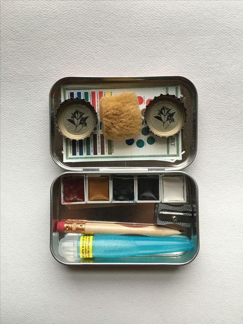 Mini Travel Painting Kit, Altoids Watercolor Kit, Altoids Tin Watercolor, Altoid Watercolor Palette, Artist Travel Kit, Altoid Paint Tins, Altoid Tin Kits, Altoids Tin Art Kit, Mini Art Supplies