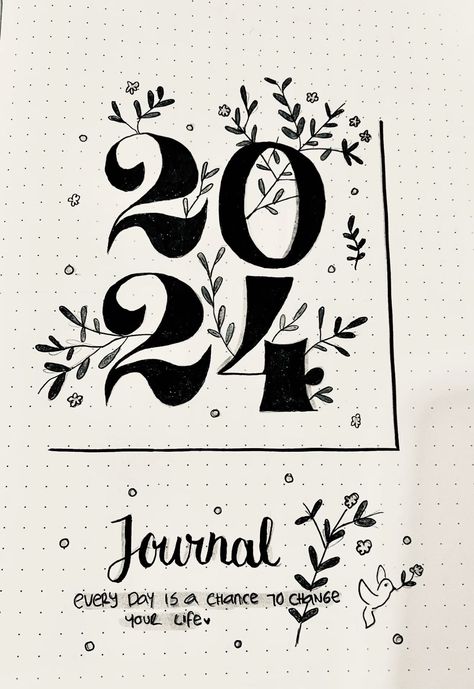 dayplannerprintable #digitalplanningcommunity 2025 Journal Planner, 2024 Writing Design, Bullet Journal First Page 2025, Journal Ideas Aesthetic 2024, Agenda Cover Design Ideas, 2025 Page Bullet Journal, Journaling Front Page, 2025 Drawing Ideas, Journal Ideas 2024 Cover Page