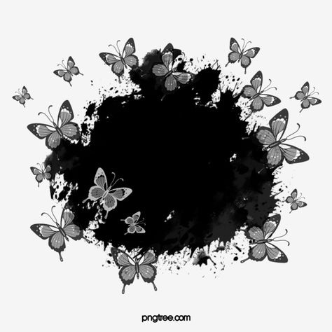 Black Splash Effect Png, Butterfly Border, Paint Splash Background, Photo Frame Images, Png Overlays, Pic Edit, Splash Effect, Gold Wallpaper Background, Wedding Card Frames