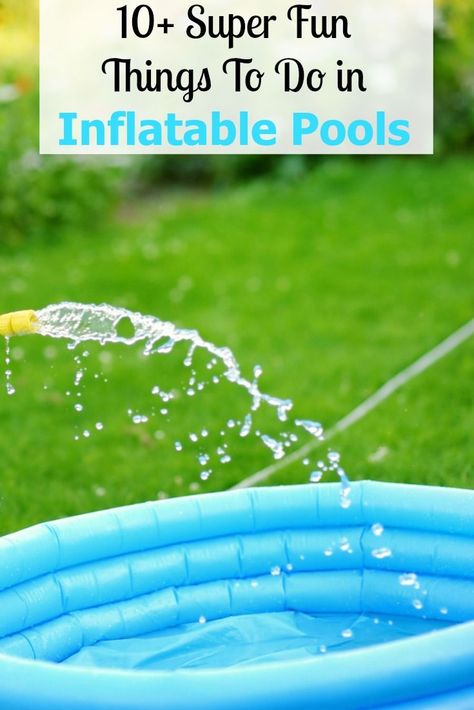 Have fun beyond swimming with these things to do in inflatable pools. Play a game of S.H.A.R.K, Hot Potato Splash, or one of the other 10+ pool games! via @momontheside Kiddie Pool Games, Blow Up Pool, Hot Potato, Water Games For Kids, Fun Outdoor Games, Small Swimming Pools, Pool Activities, Mini Pool, Baby Pool