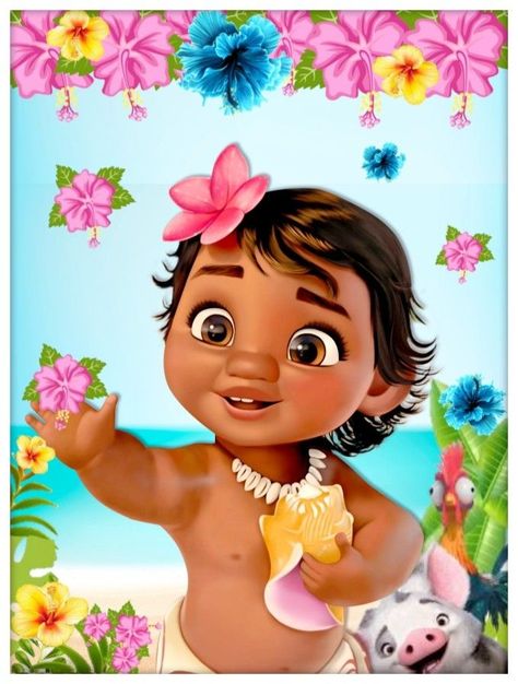 Moana Baby Wallpaper, Baby Moana Birthday Party Decorations, Moana Background, Moana Birthday Decorations, Mickey Mouse Cake Topper, Moana Theme Birthday, Festa Moana Baby, Moana Bebe, Moana Theme