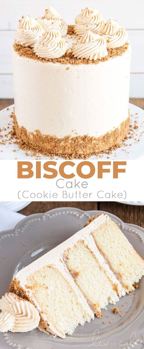 Cookie Butter Frosting, Cookie Butter Cake, Cookie Filling, Fluffy Vanilla Cake, Dessert Thanksgiving, Cinnamon Buttercream, Biscoff Cake, Speculoos Cookies, Snickerdoodle Cookie