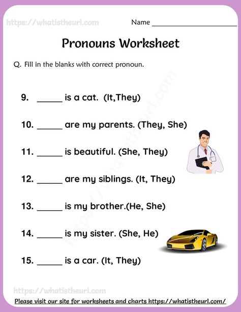 This worksheet contains 15 questions on simple usage of pronouns He, She, It and They.  The students need to find the opt one and fill in the blanks.Please download the PDF Pronouns Worksheet – He, She, It and They On And In Worksheets, Worksheet Of Pronouns For Class 1, She He It They Worksheet, Pronouns Worksheet 1st Grade, Worksheet On Pronouns Grade 1, Nouns And Pronouns Worksheets, English Grade3 Worksheet, Pronoun Worksheets For Kindergarten, Grade4 English Worksheets