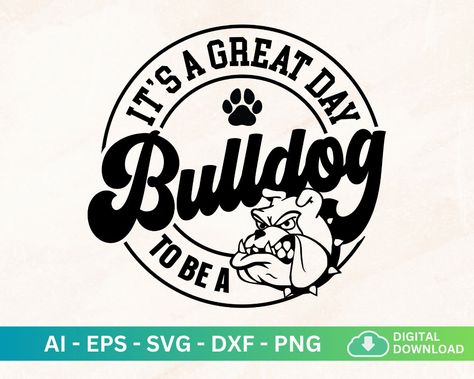 Bulldogs Football Svg, Bulldog Spirit Shirt Ideas, Bulldogs Svg, Bulldog Tshirt, Bulldog Svg, Bulldog Sweatshirt, Bulldog Mascot, Game Day Football, Bulldog Mom