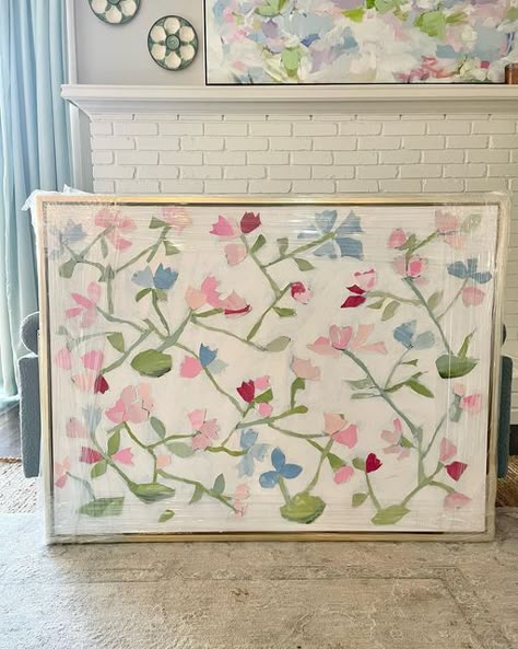 Lauren Padian Art on Instagram: "More botanical collages are in the works 🤍 . . . . #laurenpadianart #dallasart #flowercollage #paintcutpasterepeat #southernliving #southernartist #originalart #natureinspired" Simple Large Painting, Lauren Padian Art, Art Collection Ideas, Coastal Home Decor Ideas, Frames Over Bed, Bedroom Paintings Canvas Wall Art, Large Diy Art, Sign Above Bed, Diy Nursery Art