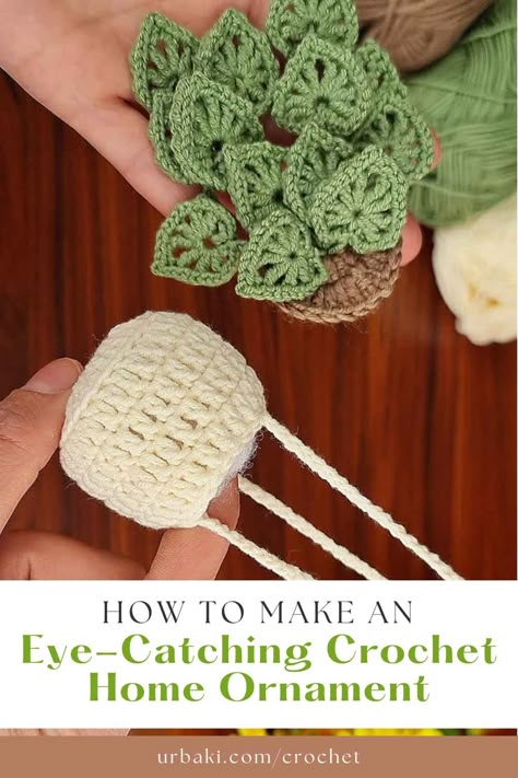 How to Make an Eye-Catching Crochet Home Ornament Crochet Plant Hanger, Crochet Succulent, Spring Crochet, Crochet Stitches Guide, Crochet Cactus, Flowers Crochet, Crochet Plant, Crochet Ornaments, Quick Crochet