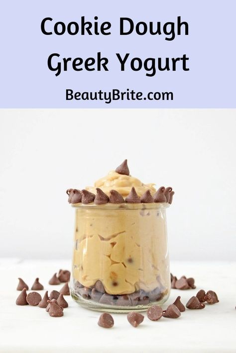 Yogurt Cookie Dough Dip, Cookie Dough Greek Yogurt, Yogurt Cookie Dough, Greek Yogurt Cookie Dough, Cookie Dough Dip Healthy, Cookie Dough Yogurt, Low Carb Cookie Dough, Greek Yogurt Dessert, Chocolate Chip Cookie Dough Dip