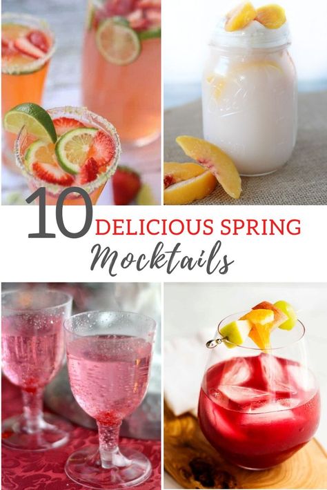 10 Delicious Spring Mocktails Easter Brunch Punch, Spring Drink Recipes, Mock Cocktails, Easy Spring Cocktails, Summer Mocktail Recipes, Spring Drinks, Mocktail Party, Easter Drink, Easy Mocktails