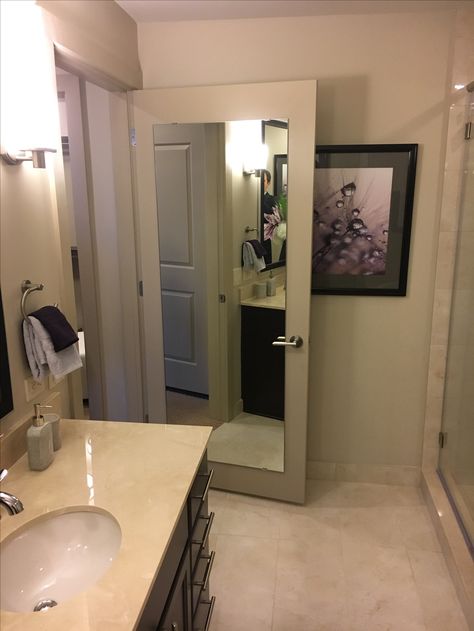 Over The Door Full Length Mirror, Mirror For Doors, Full Length Door Mirror, Mirror On Bathroom Door, Full Length Bathroom Mirror, Bathroom Full Length Mirror, Mirror On Door Full Length, Mirror Behind Door, Over Door Mirror