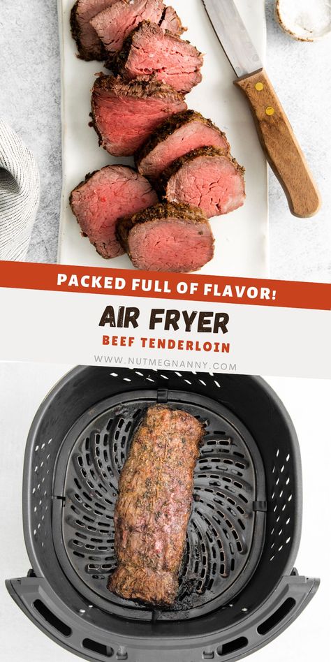 Air Fryer Beef Tenderloin, Deer Tenderloin Recipes, Filet Mignon Roast, Air Fryer Beef, Pasta Ground Beef, Cooking Beef Tenderloin, Filet Recipes, Whole Beef Tenderloin, Venison Tenderloin