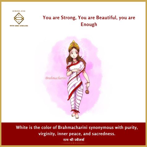 2nd Day of Navratri😇 Goddess Brahmacharini , Goddess of Love, Wisdom, Knowledge And Loyalty😇 #navratri #2ndday #2nddayofnavratri #festiveseason #ratanshreejewellers Goddess Brahmacharini, Navratri Goddess, Love Wisdom, Goddess Of Love, You Are Strong, You Are Beautiful, Inner Peace, Festival Season, Of Love