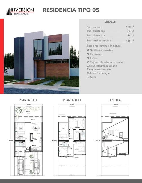 8x20 House Plans, Building Design Plan, Narrow House Plans, Casa Country, Duplex House Plans, Architectural Floor Plans, House Construction Plan, Architectural House Plans, Minimalist House Design