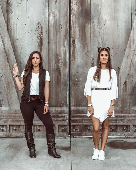 Natalie Caldwell ☀️ FL blogger on Instagram: “Did we dress up as Han Solo + Princess Leia for Star Wars Land? Yes. Yes we did. 💁🏽‍♀️ #disney #disneyworld #disneyland #disneybound…” Disney Bounding Princess Leia, Han Solo Disneybound Women, Princess Leia Disney Outfit, Leia Inspired Outfit, Princess Leia Inspired Outfit, Star Wars Disneybound Summer, Leia Disneybound, Princess Leia Disney Bound, Mandalorian Disneybound