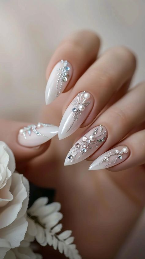 #nail design #nail inspo #elegant nails #nails #prom nails #trendy nails #minimalist nails #cool nail inspo #fourth of july nails #nude nail designs #ongle tendance ete 2024 #summer nails #coffin nails designs #coffin nails #grad nails #summer toe nails #spring nails #nail ideas #nails acrylic #nail designs #nail inspo #nagels #nägel inspiration #bored panda coin #bored panda #summer acrylic nails #simple summer nails #holiday nails #4th of july nails #beach nails #summer nails 2024 Glam Wedding Nails For Bride, Bride’s Nails, Long Wedding Nails For Bride, Wedding Nail Designs For Bride 2024, Nude Wedding Nails For Bride, Almond Nails Tips Designs, Wedding Nails For Bride Almond Shape, Unique Bridal Nails, Lace Wedding Nails