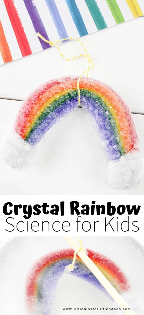 Grow Your Own Rainbow Crystals | Little Bins for Little Hands Grow A Rainbow, Spring Science Activities, Crystals For Kids, Rainbow Science, Rainbow Experiment, Grow Your Own Crystals, Science Discovery, Borax Crystals, Growing Crystals