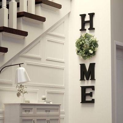 Staircase Wall Decor, Letter Wall Decor, Room Update, Wood Home, Home Sign, Wall Decor Set, Farmhouse Homes, Decor Home Living Room, Farmhouse Wall Decor