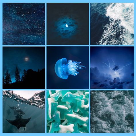 Deep Sea Moodboard, Aesthetic Shades Of Blue, Sea Moodboard, F2u Moodboards, Aesthetic Shades, Make Your Own Character, Aesthetic Types, Adopt Idea, Picture Boards