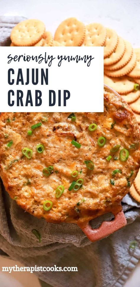 The BEST Cajun Crab Dip ever! Super simple to make, just mix up fresh crab and some simple ingredients for a hot, bubbly, delicious creamy dip that everyone will absolutely love. Gluten free, includes spicy and not-as-spicy variation. Gluten Free Crab Dip, Crockpot Crab Dip, Spicy Dip Recipes, Spicy Crab Dip, Cajun Crab Dip, Crawfish Dip, Hot Crab Dip Recipe, Creamy Crab Dip, Cajun Crab