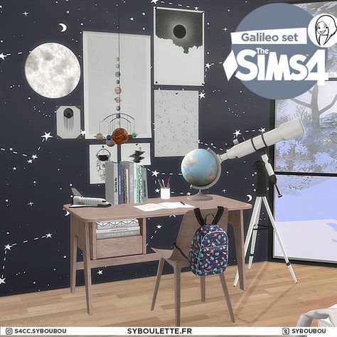 Galileo kid bedroom cc sims 4 2 Bedroom Cc Sims 4, Rustic Staircase, Space Themed Bedroom, Sims 4 Bedroom, Sims 4 Children, Kid Bedroom, Sims 4 Cc Furniture, Space Room, Kids Bedroom Sets