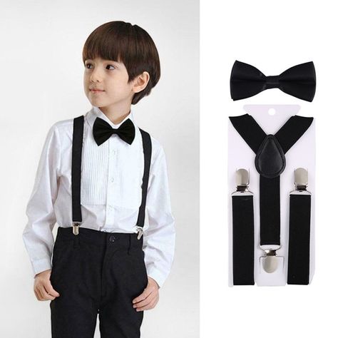 Bow Tie Suit, Suspenders For Kids, Bowtie And Suspenders, Suit Set, Braces, Suspenders, Formal Occasion, Kids Accessories, Bow Tie