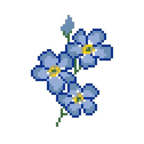 Blue Pixel Art Icon, Pixel Icons Aesthetic, Cute Pixel Icons, Blue Flower Icon, Pixel Drawing Aesthetic, Pixel Art Plants, Pixel Emotes, Flower Icon Png, Pixel Stickers