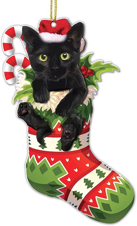 AmazonSmile: Crazytops Black Cat Christmas Ornament - Black Cat Xmas Decor Tree Hanging - 2021 Christmas Ornament - Mica Plastic 02 Side Printed (Black Cat 1) : Home & Kitchen Black Cat Christmas, Cat Christmas Ornaments, Cat Christmas, Hanging Ornaments, Christmas Ornament, Black Cat, Christmas Tree, Christmas Ornaments, Christmas